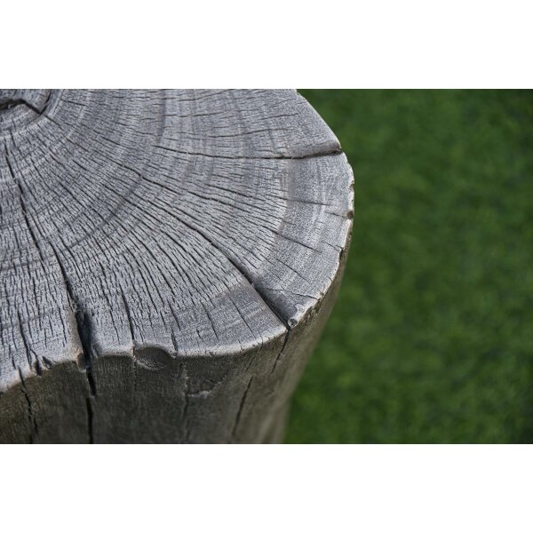 Sitzhocker Warren in grauer Baumstamm-Optik aus Eco-Stone, Farbe: classic-grey