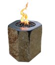 Feuerstelle Derby aus Basalt Naturstein schwarz/braun