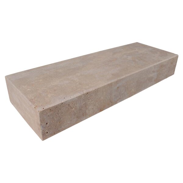 Blockstufe, Travertin Noce, allseitig geschliffen, Kanten 5 mm gefast, 902, geschliffen, 15x35x100 cm (8 Stück/Pal.)