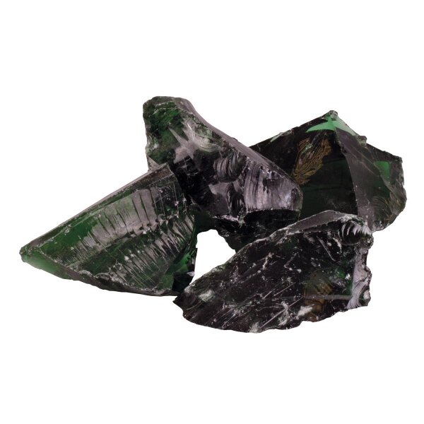 Gabionenstein, Bruchglas grün, , spaltrauh, 5 - 15 cm (ca. 1,0 to./Rollgitter)