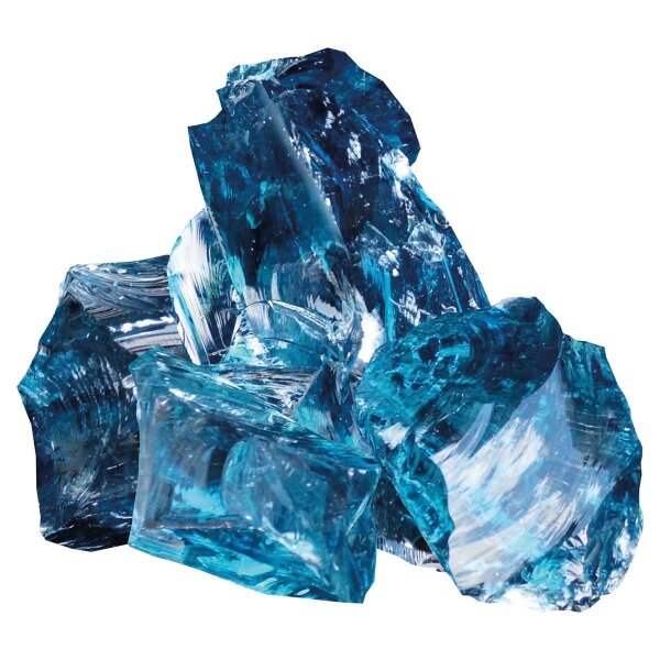 Gabionenstein, Bruchglas Sky Blue, , spaltrauh, 5 - 15 cm (ca. 1,0 to./Rollgitter)