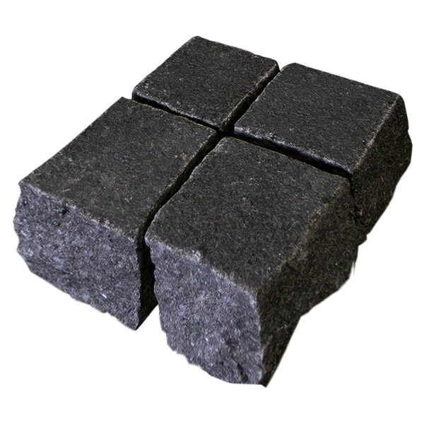 Pflaster, Granit Prestige Black, OS wassergestrahlt & gebürstet, Kanten natur, US gesägt, 514, wassergestrahlt & gebürstet, 9x9x8 cm (ca. 1,0 to./Kiste)
