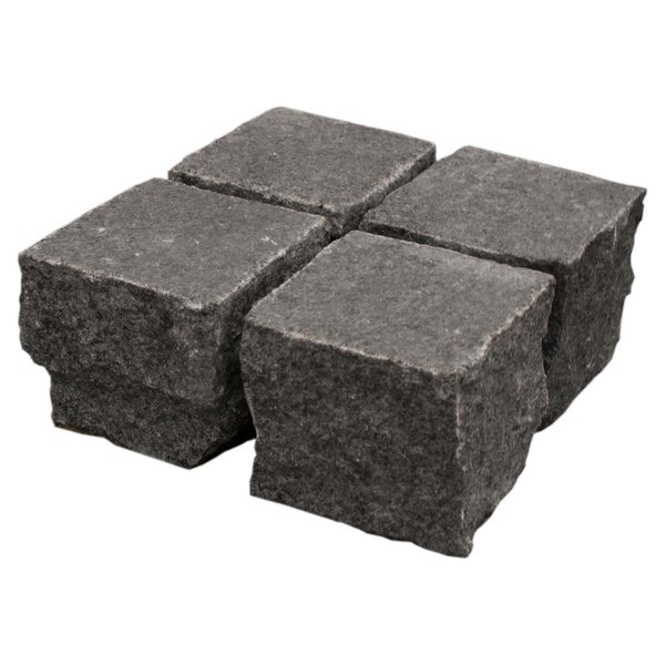 Pflaster, Granit Nero Tenebra, 897, geflammt & wasserstrahl gereinigt, 9x9x8 cm (ca. 1,2 to./Kiste)