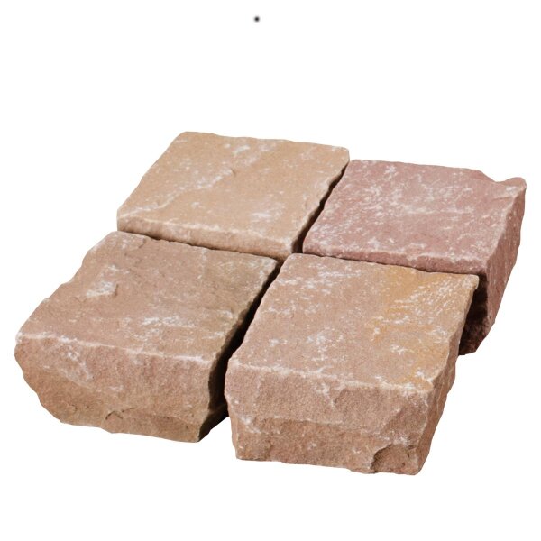 Pflaster, Sandstein Modak, 914, spaltrauh, 9x9x7-9 cm (ca. 1 to./Kiste)