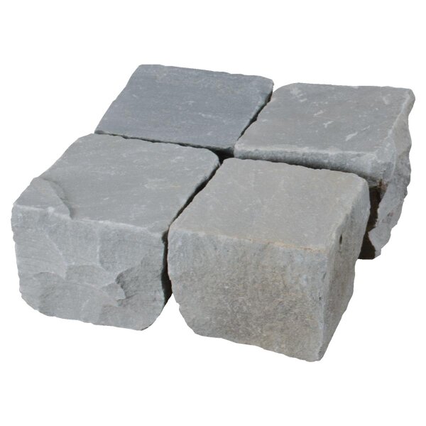 Pflaster, Sandstein Autumn Grey, 915, spaltrauh, 9x9x7-9 cm (ca. 1 to./Kiste)