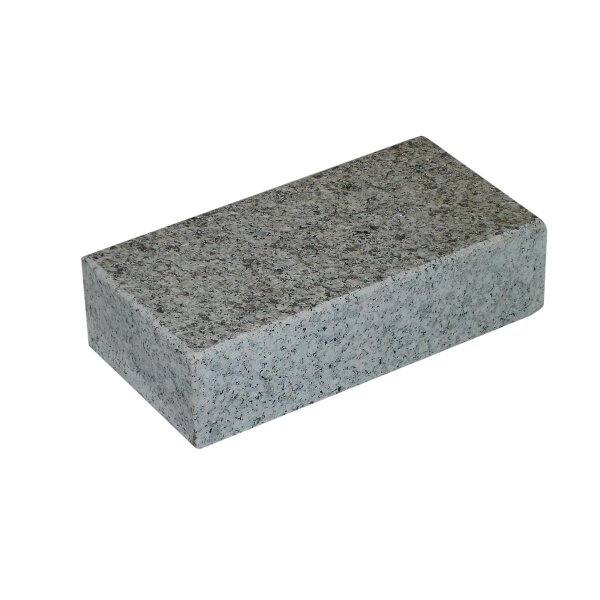 Randstein, Granit hellgrau, OS ges.+gefl., sonst ges., Sichtkanten gefast, 003, gesägt & geflammt, 10x20x5,2 cm (8,00 m²/Pal.)