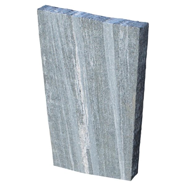 Sichtschutzplatte, Granit Nero Wave, Kanten gespitzt, 896, geflammt & gebürstet, 228x70x6 cm (8 Stück/Pal.)