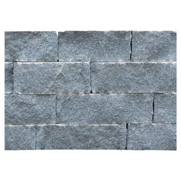 Trockenmauer, Granit dunkelgrau, VS + Köpfe spaltrauh, Lagerfugen gesägt, 054, spaltrauh, Freie Längen x 17 x 15 cm (ca. 1,4 to./Pal.)