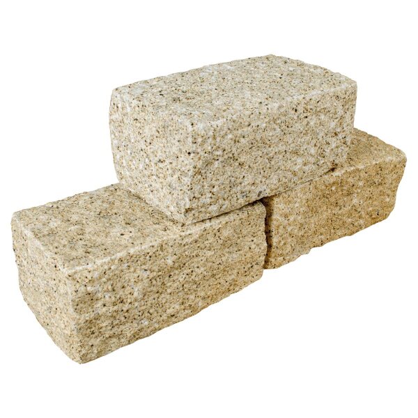 Trockenmauerstein, Bindin gelb, 841, gestockt, 15x20x35 cm (50 Stück/Pal.)