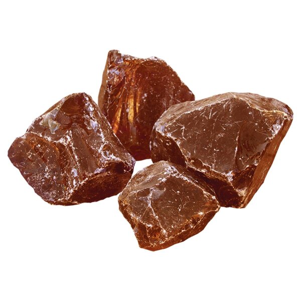 Dekostein, Bruchglas Amber , , spaltrauh, 10-20 cm (ca. 1,0 to./Rollgitter)