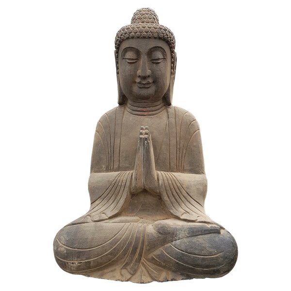 Antik-Figur, Buddha, Blaustein behandelt, H=60 cm