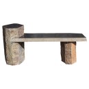 Bank, Basalt mit Naturkruste, mit Standsäule, 507,...