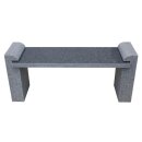 Bank, Granit dunkelgrau, 054, teilpoliert, 116x35, H=51...