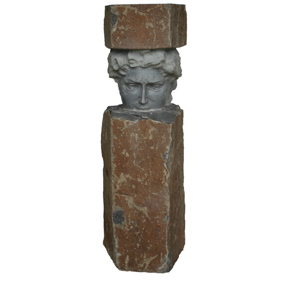 Basaltsäule mit Gesicht, 507, natur / geschliffen, D=25-30, H=100 cm (Stück)