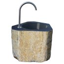 Brunnen, Basalt schwarz, inkl. Edelstahlauslauf we03,...