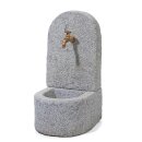 Brunnen, Granit grau, 041, gestockt, 40x40, H=105 cm...