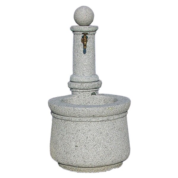 Brunnen, Granit grau, 041, gestockt, 70x82, H=120 cm (Stück)