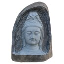 Buddha Kopf, Granit schwarz, 874, teilgeschliffen,...