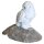 Eule Marmor weiß auf Steinsockel, 871, teilgeschliffen, H=12-13 cm (Stück)