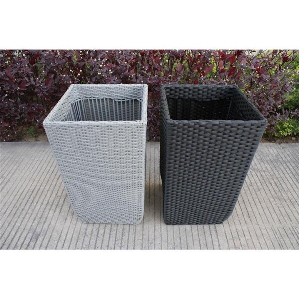 Flechtkorb hellgrau, inkl, PE-Becken 18 Liter und Abdeckung, hellgrau, 0, 35x35, H=60 cm (Stück)