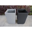 Flechtkorb schwarz, inkl, PE-Becken 18 Liter und...