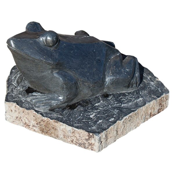 Kleintier, Frosch auf Basalt Stein, L=30 cm