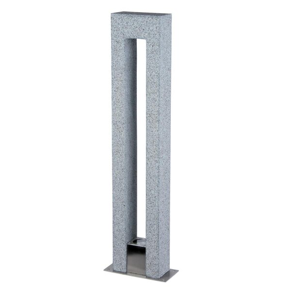 Leuchte, Granit hellgrau, geflammt, inkl.  Leuchtmittel (GU10, 50 W, 230 V) IP44, inkl. Verbindungsdose, 003, geflammt, 14x7, H=70 cm (Stück)