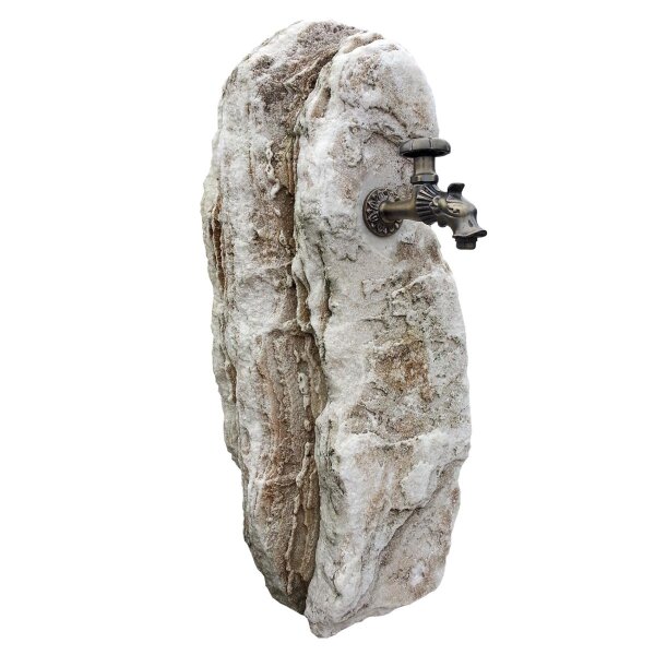 Monolithen Brunnensäule, Onyx, inkl. Wasserhahn und Rohrleitung, Standfuge gesägt, 878, natur, H=50-100 cm (Stück)