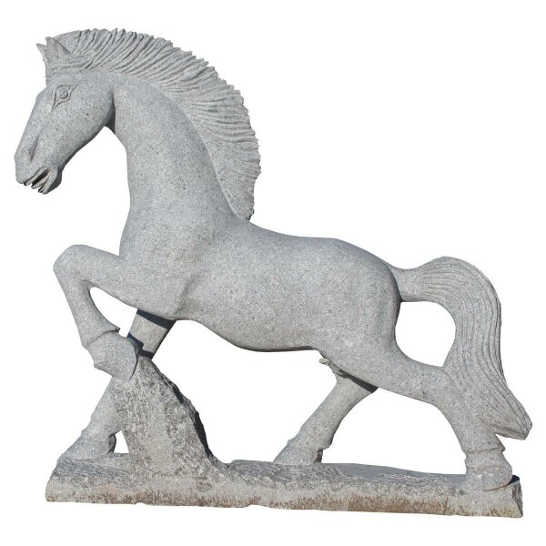 Pferd, Granit grau, laufend, L=120 cm