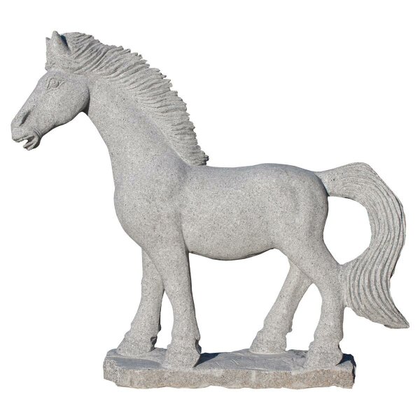 Pferd, Granit grau, stehend, L=120 cm