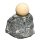 Wasserspiel, Marmor schwarz mit drehender Kugel Onyx, Kugeldurchmesser 20 cm, 878, natur / teilpoliert, 30-60 cm (Stück)