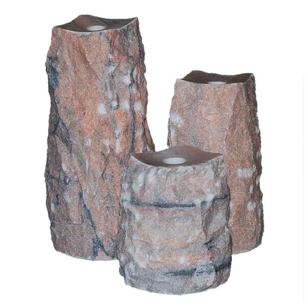Wasserspiel-Komplettset bestehend aus Wasserspiel wt881, be088, ad088, kez0711, kez0811, kep1200l, Gummidichtung, zk003v1, 320, teilpoliert, 18x18, H=20, 30, 40 cm (Set)