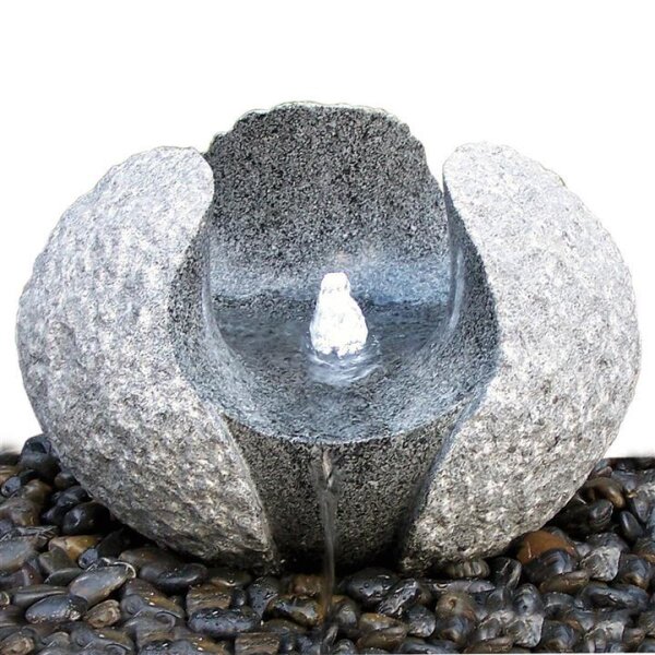 Wasserspiel, Granit dunkelgrau, 054, teilpoliert, 40x40, H=20 cm (Stück)