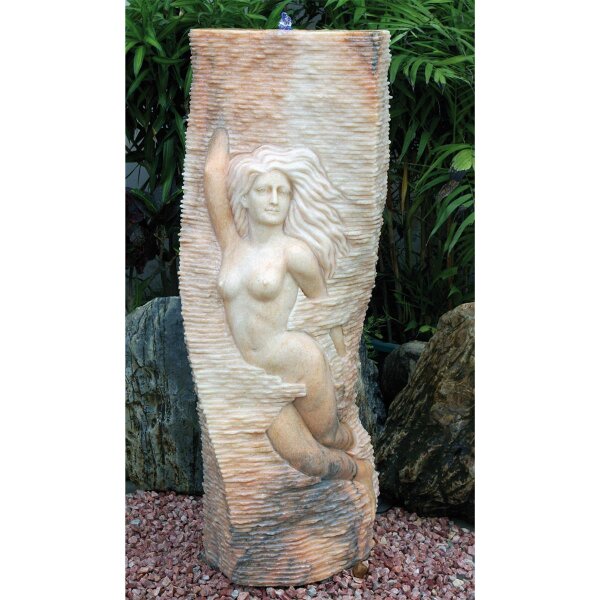 Wasserspiel, Marmor rötlich, 047, scharriert, 80x60, H=100 cm (Stück)
