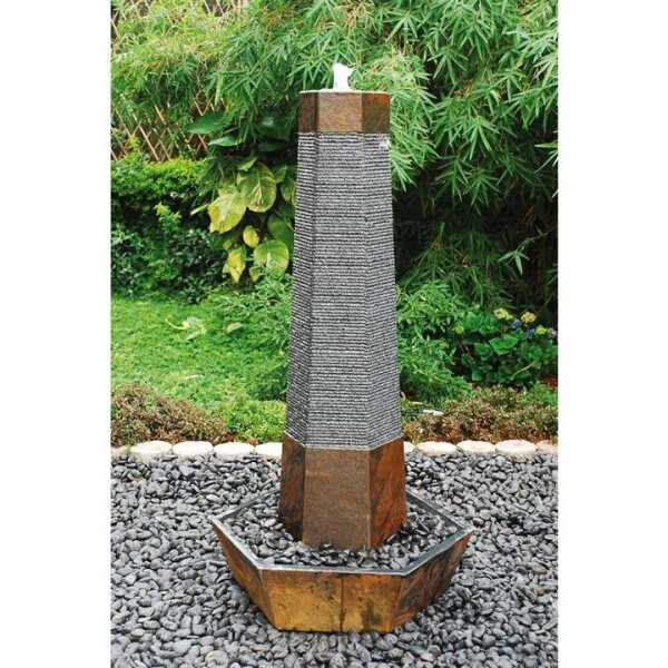 Wasserspiel, Schiefer, 877, scharriert, 70x70, H=140 cm (Stück)