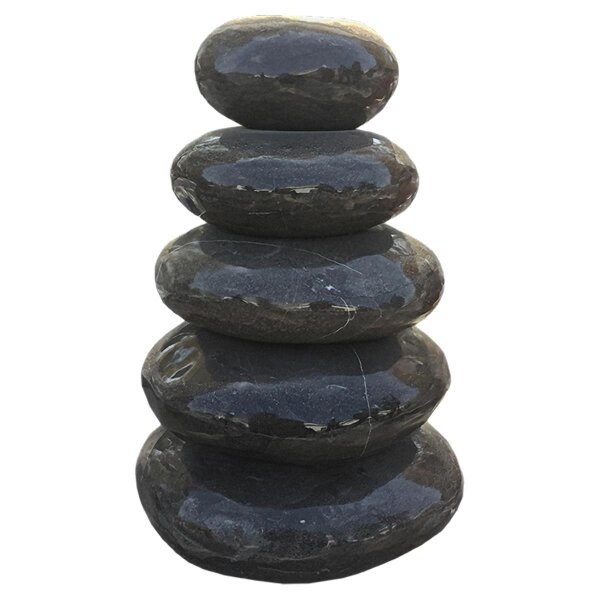 Wasserspiel, Marmor schwarz, Kieselsteine gestapelt, 105, geschliffen, D=40-45; H=80 cm (Stück)