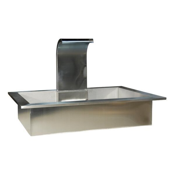 Wasserspiel, Edelstahl, inkl. Wasserfall ew2511, Bodeneinbau, inkl. Becken aus Edelstahl, chloridbeständig, hellgrau / 874, glänzend, 120x80, H=25 cm (Stück)