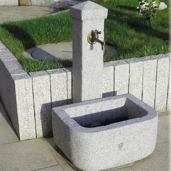 Brunnen, Granit grau, 40x50, H=95 cm