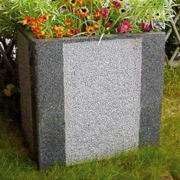 Blumentrog, Granit dunkelgrau, verklebt