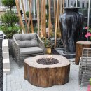 Gasfeuerstelle Manchester in Baumstamm-Optik redwood aus Faserbeton