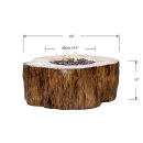 Gasfeuerstelle Manchester in Baumstamm-Optik redwood aus Faserbeton