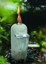 Feuer-Wasserspiel Pole, Granit inkl. Edelstahl-Auslauf,...