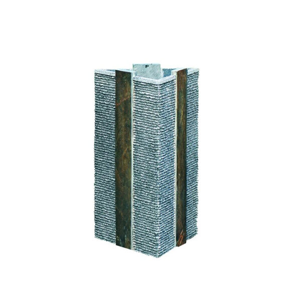 Blumentrog, Granit dunkelgrau, Schiefer, dreieckig 40x40x56,5, H=90