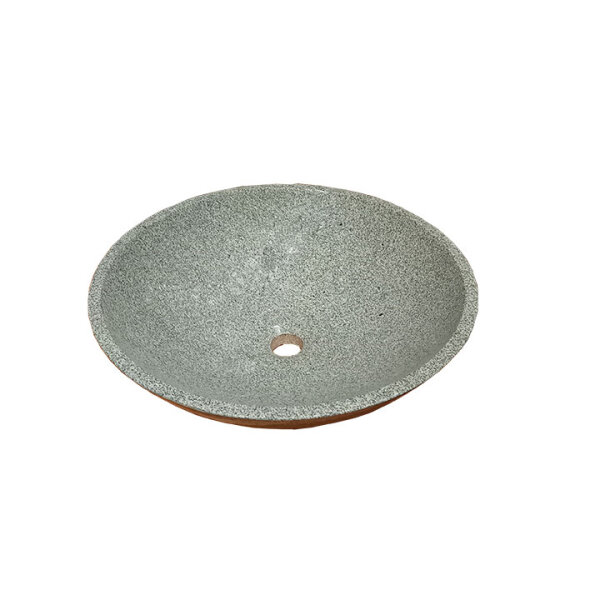 Waschbecken Typ 1, Granit Padang hell, OF pol., mit Abflussbohrung, 003, H=13,5, Ø 43cm