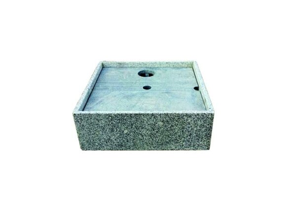 Auffangbecken, Granit hellgrau, verklebt, 60x60, H=20 (ab0811)