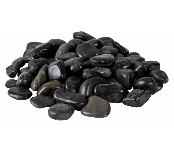 Zierkies, schwarz poliert ca. 5-8 cm - 20KG Sack für den Gartenbereich