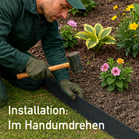 Metall Anthrazit Rasenkante 6m – Beeteinfassung 16cm, lackiert