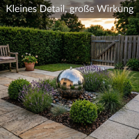 Edelstahlkugel Glänzend 30cm für Gartenbrunnen &nd