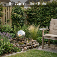 Edelstahlkugel Glänzend 30cm für Gartenbrunnen &nd