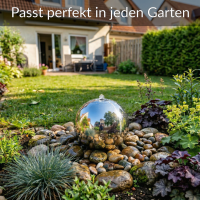 Edelstahlkugel Glänzend 30cm für Gartenbrunnen &nd